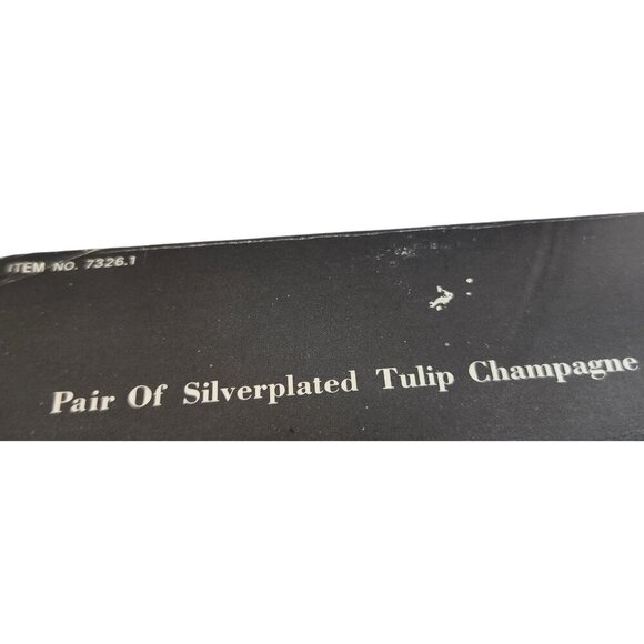 Regal Silver Silverplated Tulip Champagne Flutes Pair Vintage Still in Box - Picture 5 of 12